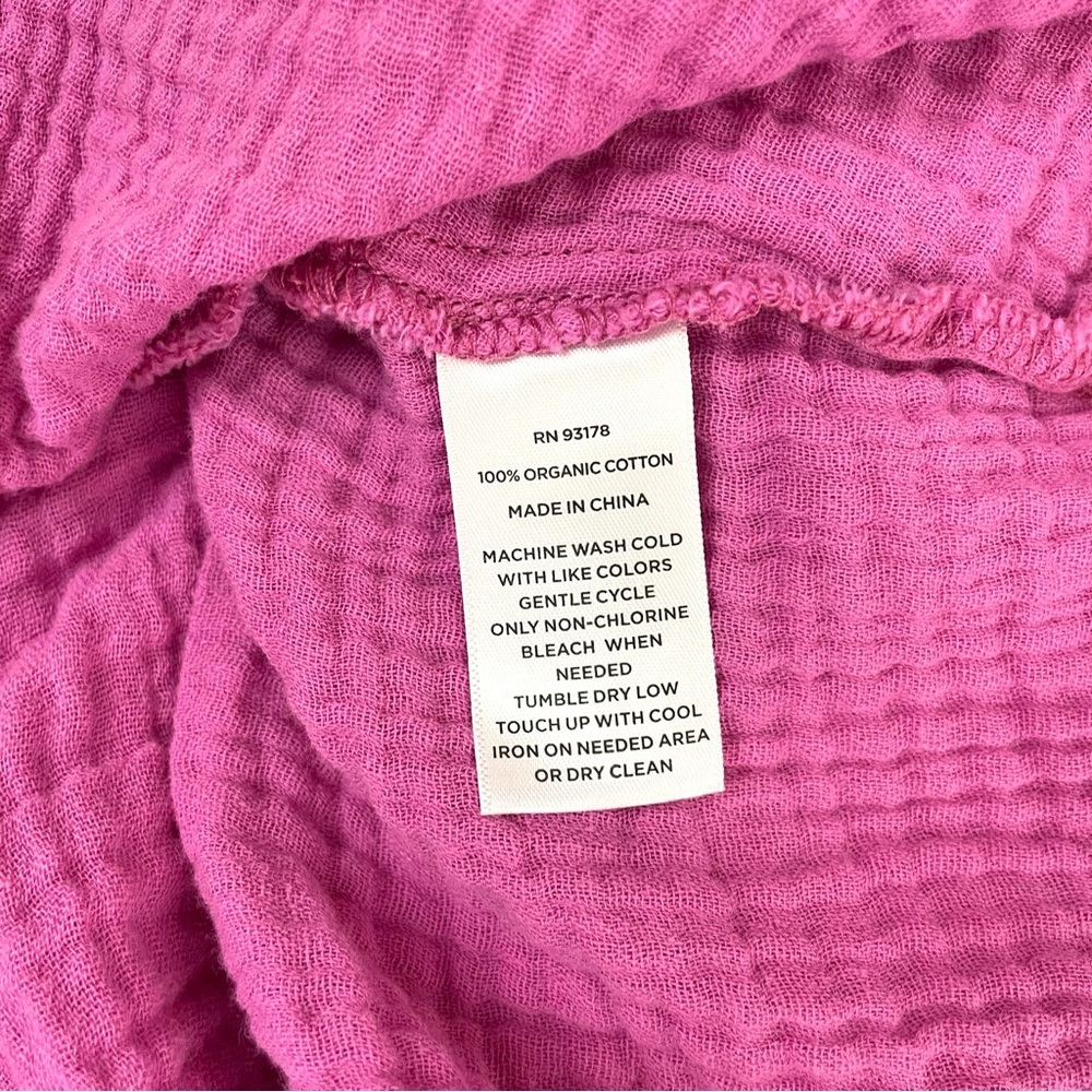 Magaschoni Organic Cotton Gauze Rosebud Pink Mini‎ Dress - Picture 11 of 13